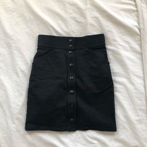 IRO Black Denim Button Up Skirt